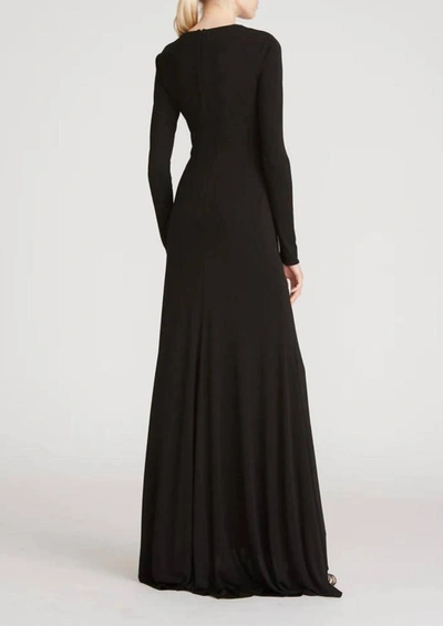 Shop Halston Heritage Andie Matte Jersey Twist Gown In Black