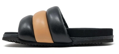 Roam The Puffy Slide Sandal In Beige/black In Multi
