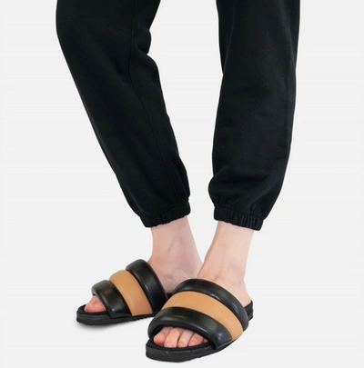 Roam The Puffy Slide Sandal In Beige/black In Multi