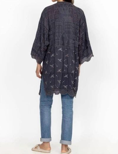 Johnny Was House Ecaterina Kimono In Graphite In Pink
