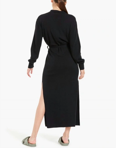 Shop Bec & Bridge Liam Knit Polo Midi Dress In Black