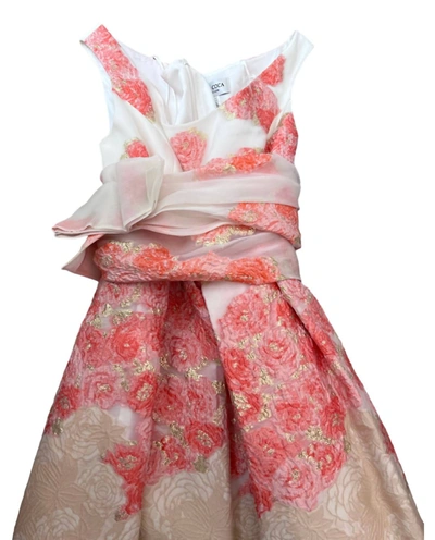 Maria Coca Women's Flower Embroidered Print Dress In Orange In Orange