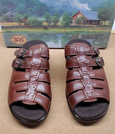 Sas Tango Sandal - Medium In Chestnut Brown In Multi