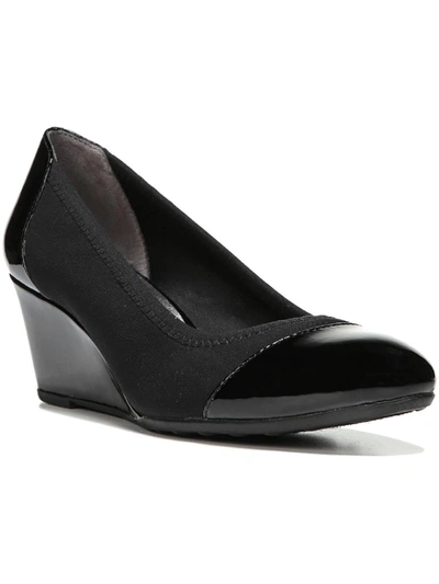 Shop Lifestride Juliana Str Womens Patent Padded Insole Wedge Heels In Black