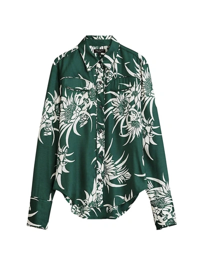 Shop Rag & Bone Cleo Shirt In Green Multi Floral