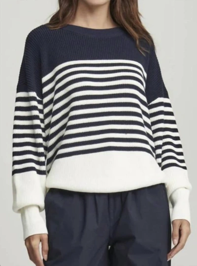 Shop Sundays Alder Sweater Navy Stripe In Blue