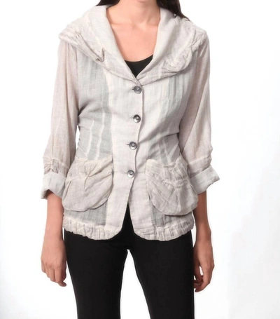 Shop Angel Oil Wash Hooded Button-up Cardigan In Sand In Beige
