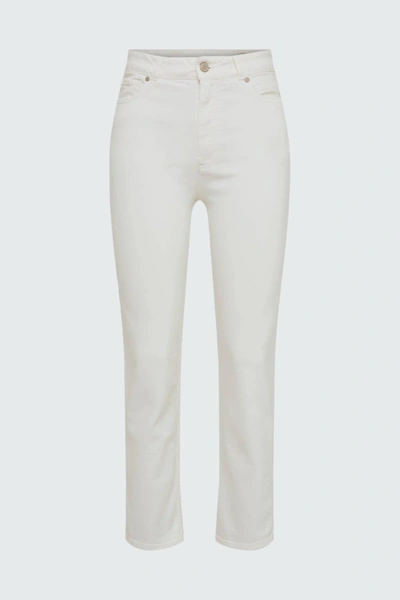 Shop Dorothee Schumacher Denim Love Pants In Camellia White In Multi