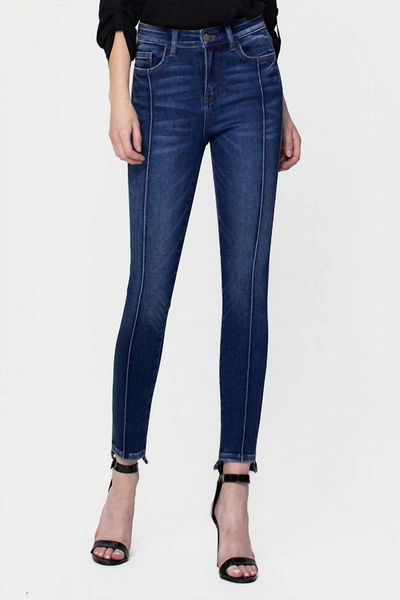 Shop Flying Monkey Parker High Rise Ankle Skinny With Front Seam Jean In Deep Indigo In Blue