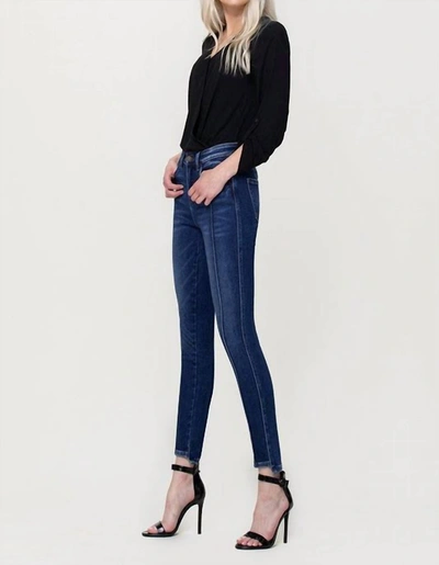 Shop Flying Monkey Parker High Rise Ankle Skinny With Front Seam Jean In Deep Indigo In Blue
