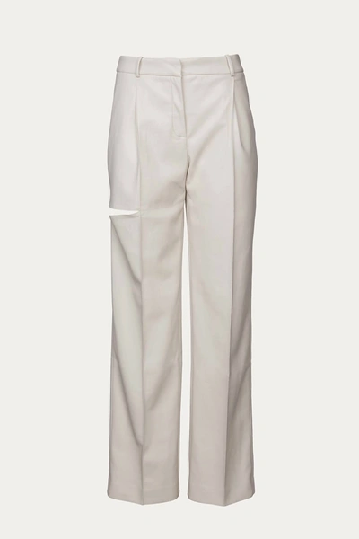 Shop Boyarovskaya Cutlith Pant In Ecru In White