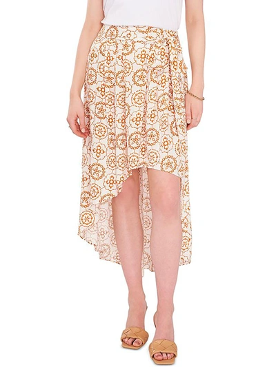 Vince Camuto Women's Printed Side-tie High-low Skirt In White