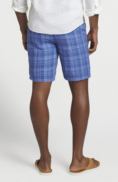 Shop Peter Millar Men's Seaside Linen Delave Shorts In Ocean Blue