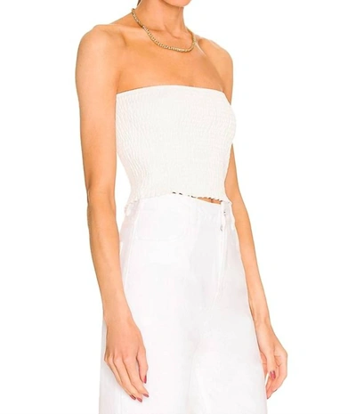 Shop Commando Faux Leather Smocked Tube Top In White