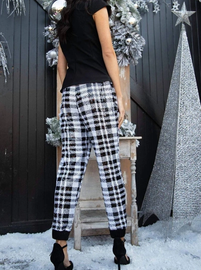 Eva Franco Fernanda Jogger In Plaid Sequins In Multi