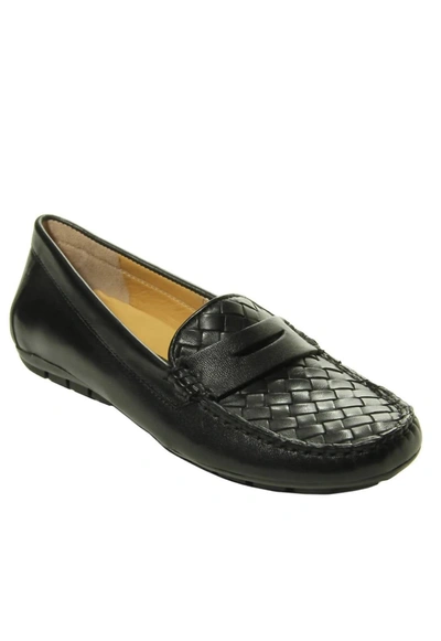Shop Vaneli Adrik Woven Loafer In Black Leather