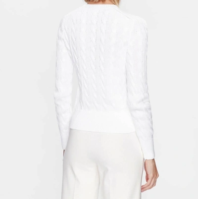 Shop Ralph Lauren Cabled Cardigan In White
