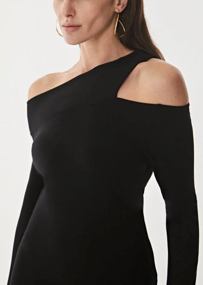 Shop Krisa Asymmetrical Cutout Dress In Black