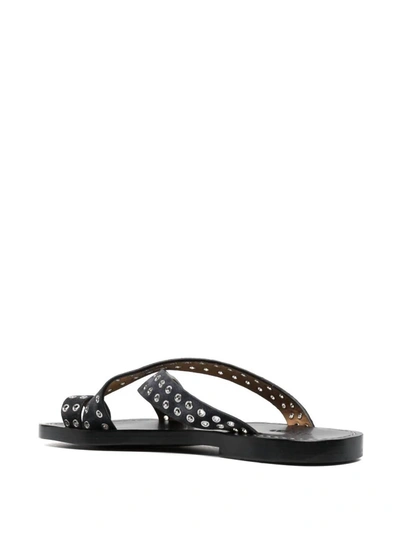 Shop Isabel Marant Jinsay Grommet Crisscross Sandals In Faded Black