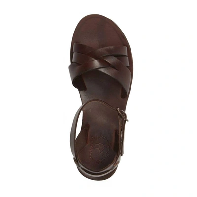 Shop Jerusalem Sandals Women's Chloe Leather Adjustable Sandal In Brown