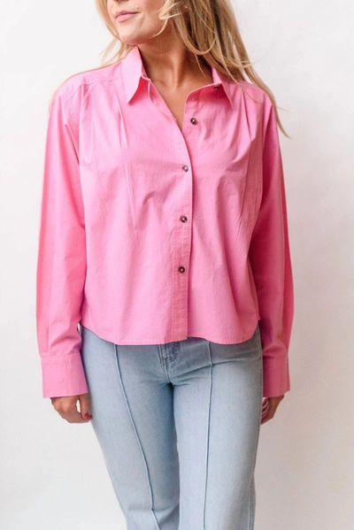 Shop Etica Oceane Pleated Shirt In Hot Pink