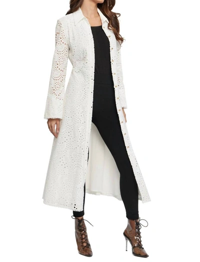 Shop Adore Eyelet Button Down Duster In White
