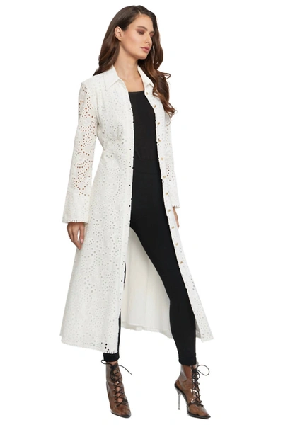 Shop Adore Eyelet Button Down Duster In White
