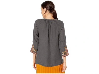Johnny Was Charlotte Peasant Blouse In Cement In Beige