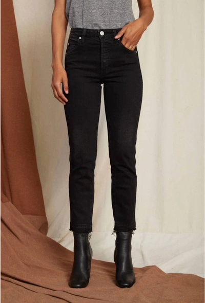 Shop Amo Babe High Rise Slim Straight Jean In Black Magic In Multi