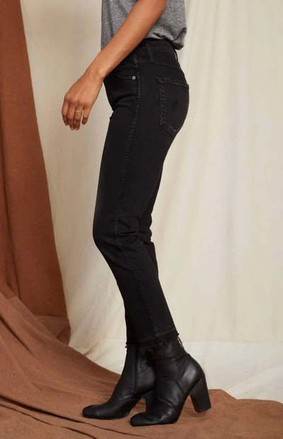 Shop Amo Babe High Rise Slim Straight Jean In Black Magic In Multi