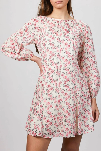 Shop Rebecca Taylor Ikat Long Sleeeve Fleur Dress In Bone Combo In Multi