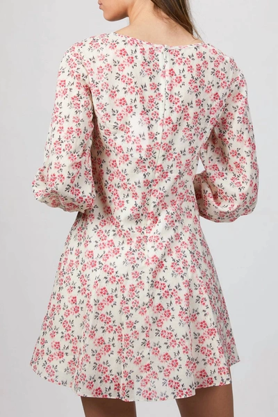 Shop Rebecca Taylor Ikat Long Sleeeve Fleur Dress In Bone Combo In Multi