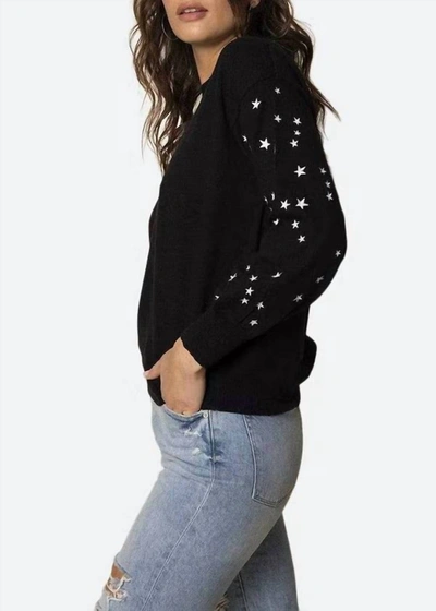 Shop 27 Miles Malibu Celeste Embroidered Star Pullover In Black