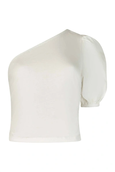 Shop French Connection Rosanna One Shoulder Puff Sleeve Top In White