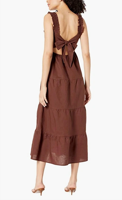 Shop Charlie Holiday Diana Midi Dress In Chocolate In Gold