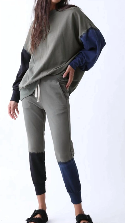 Electric & Rose Boyfriend Sweatshirt In Block Army/onyx/navy In Multi