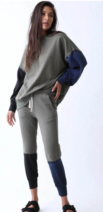 Electric & Rose Boyfriend Sweatshirt In Block Army/onyx/navy In Multi