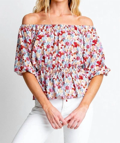 Monte Nellie Peasant Top In Tulip In Multi