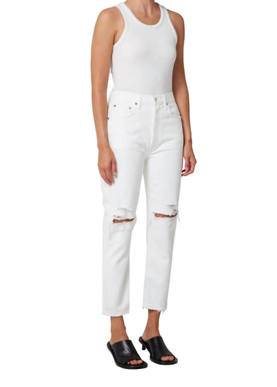 Shop Agolde Riley High Rise Straight Crop Jeans In Slant In Multi