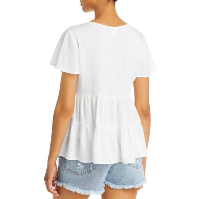 Shop Bila Womens Button Front Tiered Blouse In White