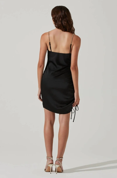 Shop Astr Trista Satin Mini Dress In Black