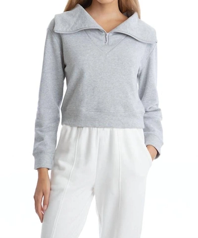 Shop Juicy Couture High Collar Half Zip Top In Grey