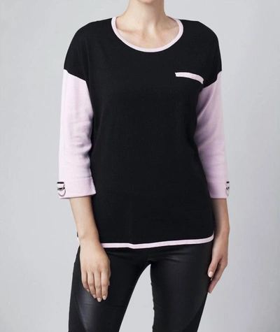 Angel 2-tone Sweater In Blac/pink In Multi