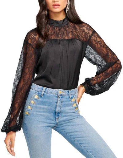 Shop Ramy Brook Sorinda Lace Mock Neck Top In Black