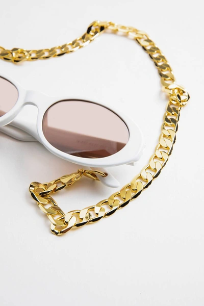 Shop In The Mood For Love Caroline Bk Sunglasses With Chain In White