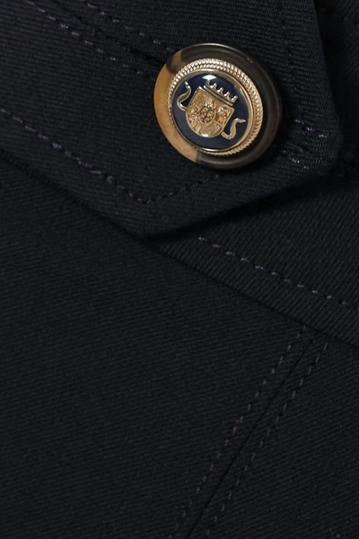 Veronica Beard Jessamy Twill Slim-leg Pants In Navy In Blue