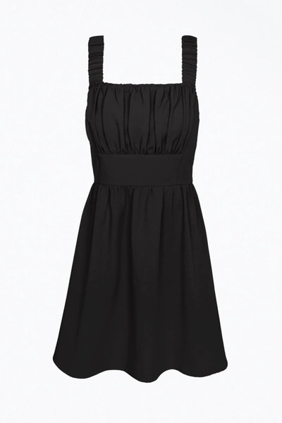 Shop Adelyn Rae Kina Scrunchie Strap Crepe Mini Dress In Black