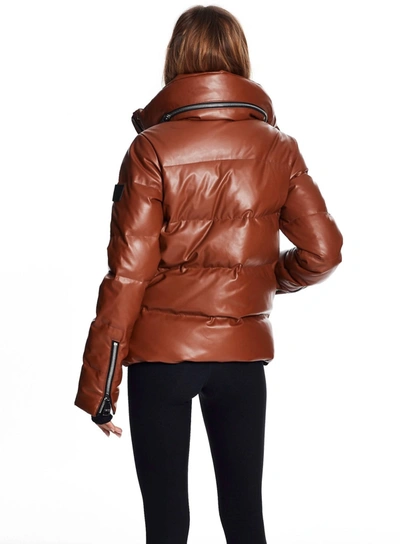 Shop Sam Vegan Leather Isabel Jacket In Saddle In Brown