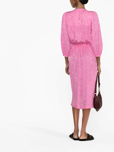 Shop Zadig & Voltaire Renew Jac Leo Silk Dress In Tulipe Pink In Multi
