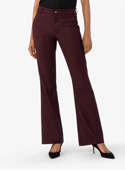 Shop Kut From The Kloth Ana High Rise Flare Trouser In Raisin In Red